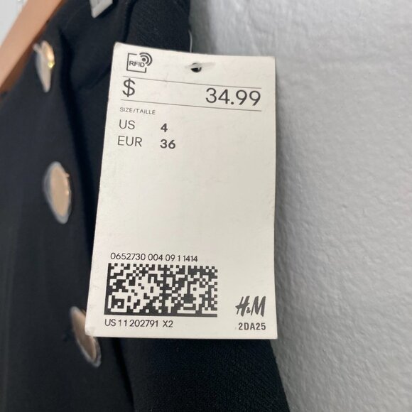 H&M | NWT Black Pencil Skirt with Buttons - Picture 2 of 6